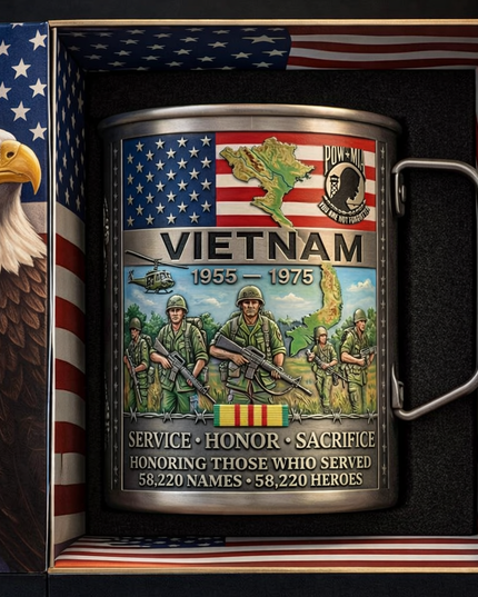 🎖️- Vietnam Veteran Honor Coffee Mug – 1955-1975 Service Tribute