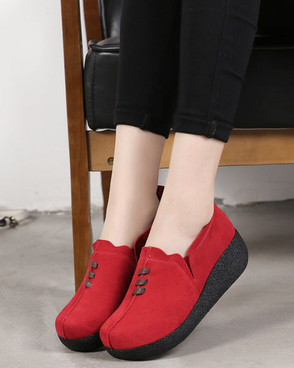 Libiyi Round toe fly woven mesh thick sole ladies casual shoes - Libiyi