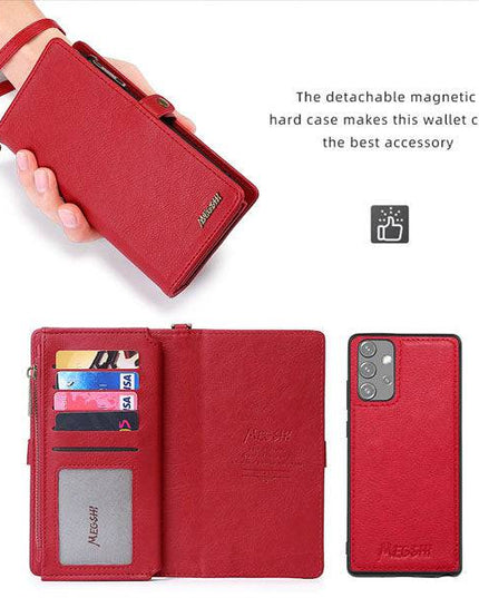 MEGSHI Magnetic 2-in-1 Detachable Leather Wallet Case For Samsung A Series - Libiyi