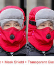 Red+Mask Shield / Transparent Glasses