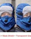 Navy+Mask Shield / Transparent Glasses