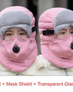 Pink+Mask Shield / Transparent Glasses