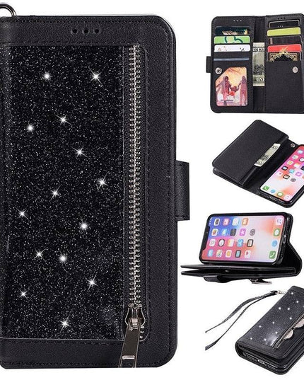 Bling Wallet Case with Wrist Strap for iPhone - Libiyi