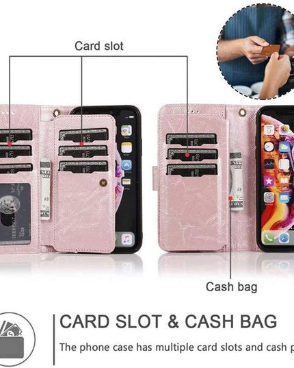 Detachable Flip Folio Zipper Purse Phone Case for iPhone 13 Series - Libiyi