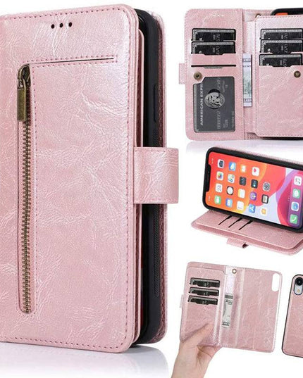Detachable Flip Folio Zipper Purse Phone Case for iPhone XR - Libiyi