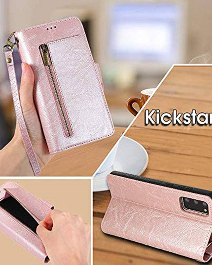 Detachable Flip Folio Zipper Purse Phone Case for Samsung Note Series - Libiyi