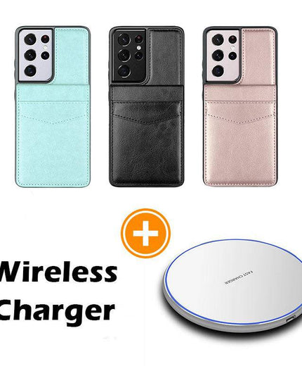 Dual Layer Lightweight Leather Wallet Case for Samsung Galaxy S21 Ultra - Libiyi