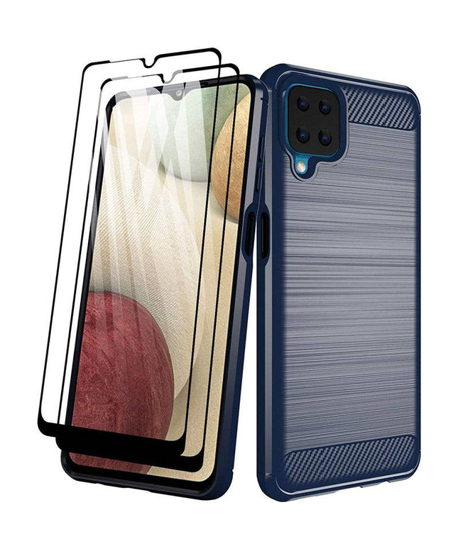 Luxury Carbon Fiber Case For Samsung A12 With 2-Pack Screen Protectors - Libiyi