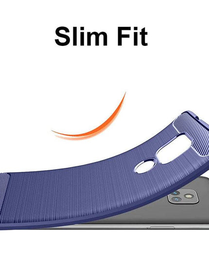 Luxury Carbon Fiber Case For Moto E7 With Screen Protector - Libiyi