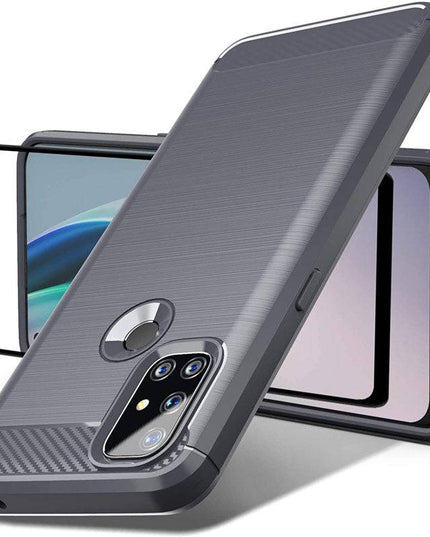 Luxury Carbon Fiber Case For OnePlus Nord N100 With Screen Protector - Libiyi