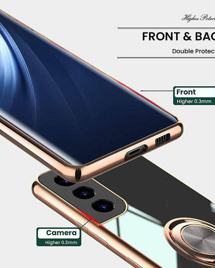 Shiny Plating Built-in Finger Ring Case For Samsung S21 Plus - Libiyi