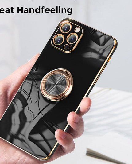 Shiny Plating Built-in Finger Ring Case For iPhone - Libiyi