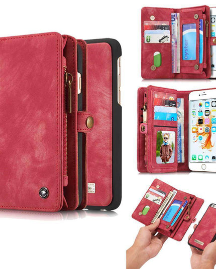 Zipper Wallet Magnetic Case Detachable 2 in 1 Cover For iPhone - Libiyi