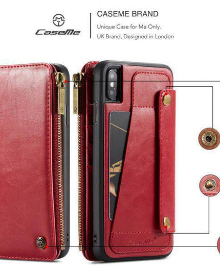 Business Zipper Wallet Detachable 2 in 1 Case For iPhone - Libiyi